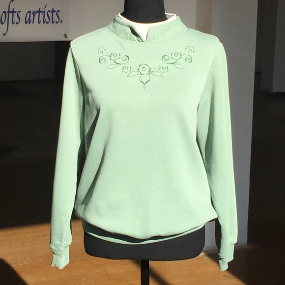 Vintage pistachio/mint 80sembroidered sweatsuit/tracksuit - Picture 1 of 6